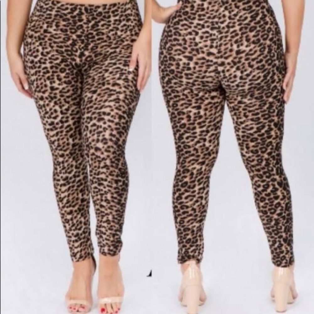 Just One Cheetah Animal Print Leggings, Size 1X/2X